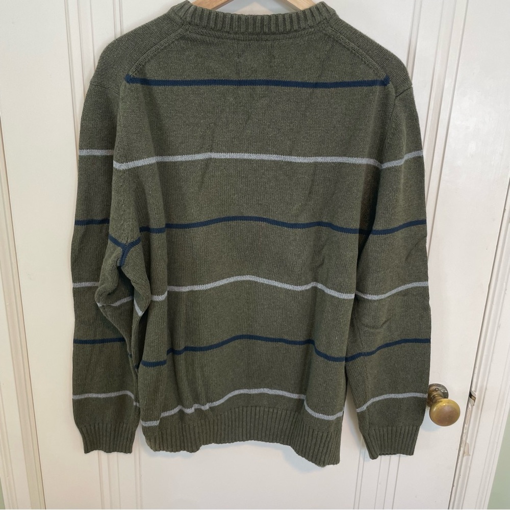 Lands' End Men's Striped Cotton Drifter Crewneck‎ Sweater Size XL - Picture 3 of 4